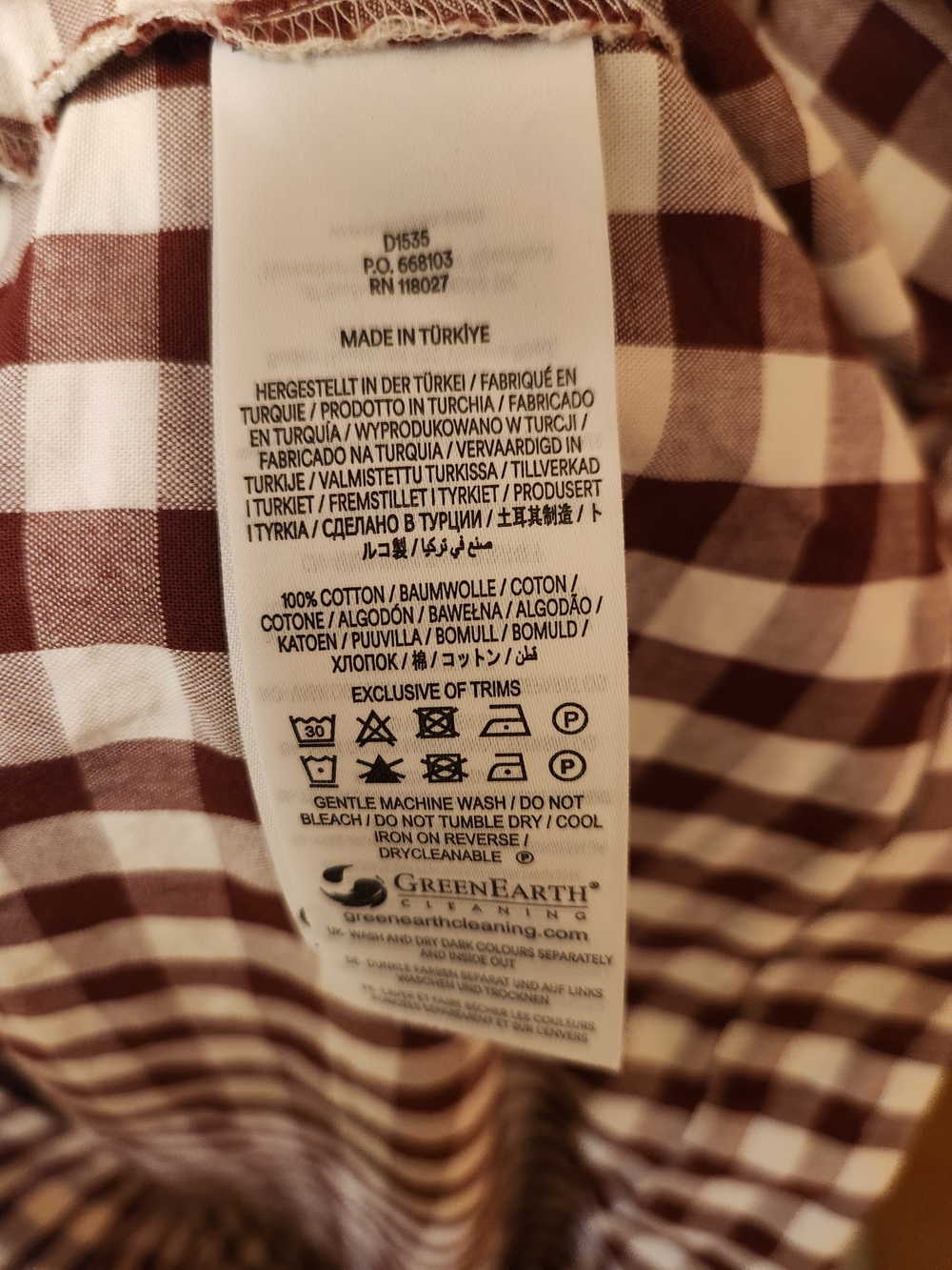 Boden Ivy 22 Long Cream & Maroon Cotton Gingham Maxi Dress - Picture 6 of 6